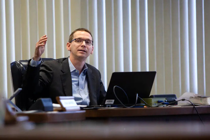 Texas Education Agency Commissioner Mike Morath speaks to the State Board of Education members in 2019. On Tuesday, Morath detailed for lawmakers the state agency&rsquo;s plans to make schools safer in the aftermath of the school shooting in Uvalde last month.