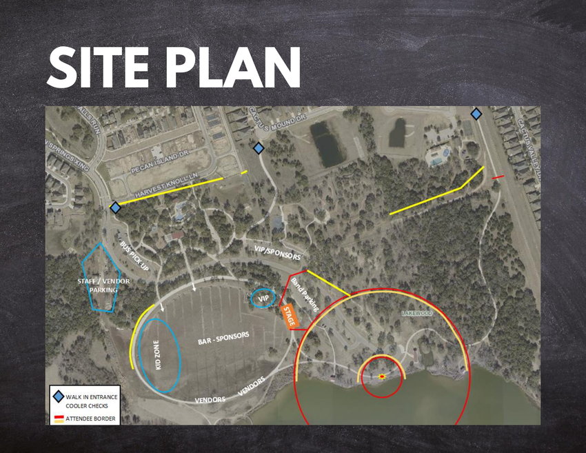 Site map for the City of Leander's Liberty Fest 2022 event.