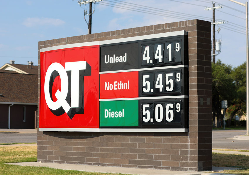 A sign at the Quik Trip convenience store at the intersection of New Hope Drive and Bell Boulevard marks the price of a gallon of regular unleaded at $4.419 and diesel at $5.069 per gallon on Monday, June 27, 2021.