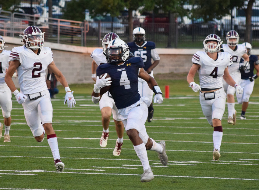 Cam Cook finished with seven carries for 165 yards and three rushing touchdowns and caught two passes for 59 yards in Stony Point's 53-0 win over Austin High on Thursday night.