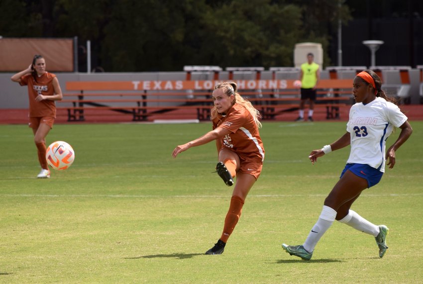 Emma Regan scored a goal in Texas' 3-2 win over Florida on Sunday afternoon. She has started 61 straight matches for the Longhorns.