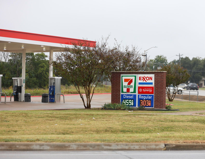 Gas prices dipped back below $3 per gallon at a number of stations in Cedar Park and Leander in the last week, but not at the 7-Eleven store at New Hope Road and Bagdad Road in Cedar Park, Texas, Oct. 24, 2022.