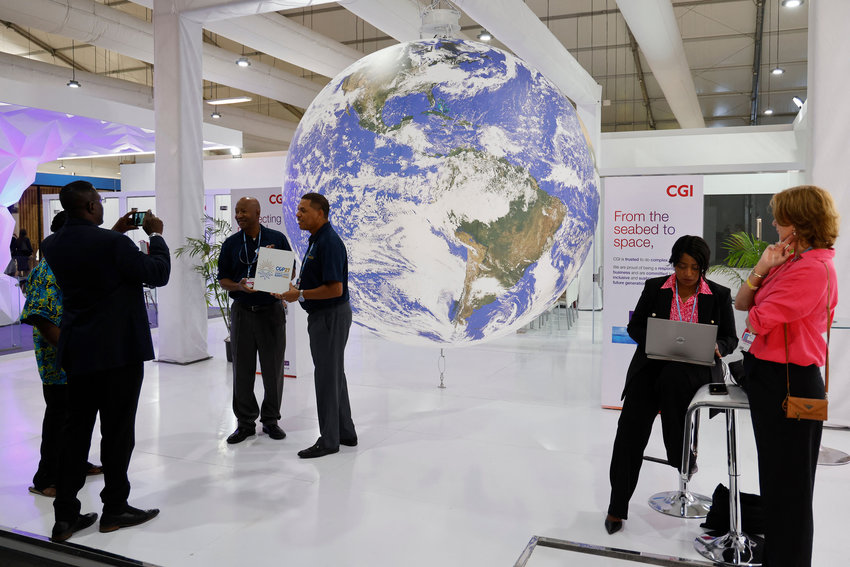 Participants gather at the Sharm El Sheikh International Convention Center on the first day of the COP27 climate summit, in Egypt&amp;apos;s Red Sea resort city of Sharm el-Sheikh, on Nov. 6, 2022.