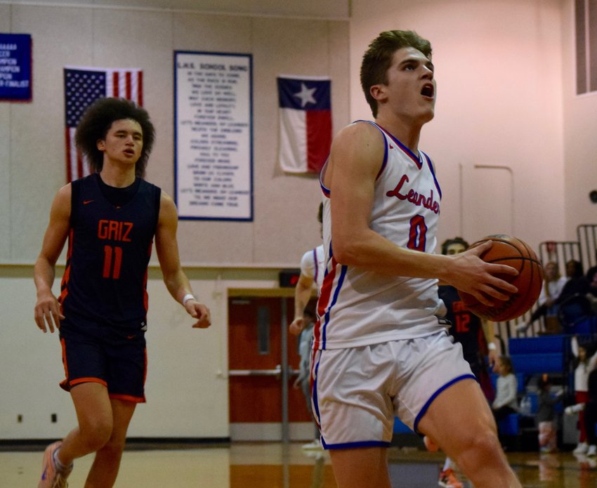 Garrett Sisk scored a team-high 15 points as Leander beat Glenn 44-34 at home on Friday to improve to 6-3 in district play.