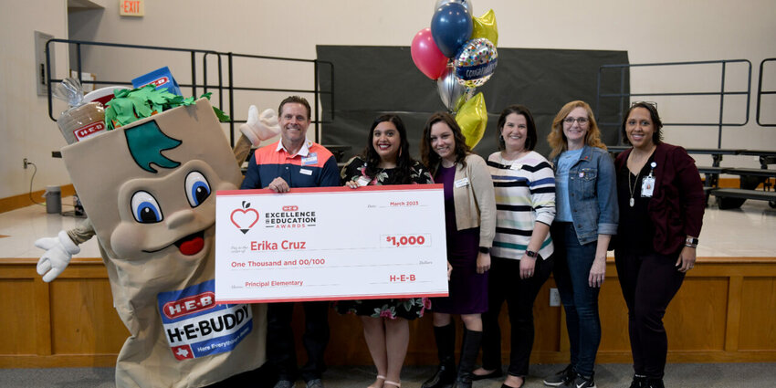 Jim Plain Elementary principal Erika Cruz is one of five finalists for this year's H-E-B Excellence in Education Award.