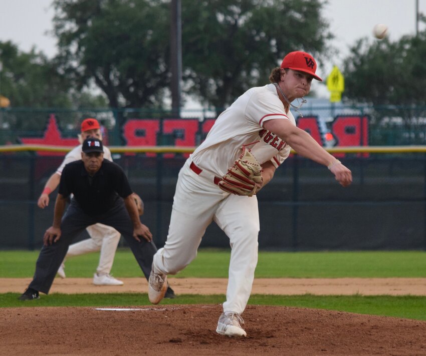 Vista Ridge senior Hank Howard had three strikeouts in a 4-0 loss to Bowie on Thursday. The Rangers dropped two straight games in the first-round playoff series.