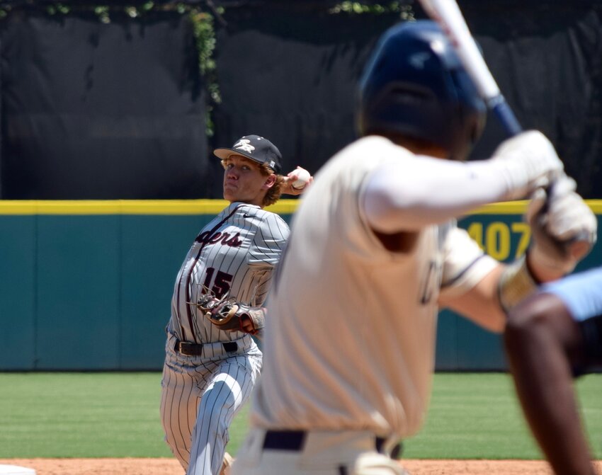 Trey Schlueter and Rouse fell to Boerne Champion 9-4 in Game 3 of the regional semifinals Saturday at Wolff Stadium in San Antonio on Saturday.