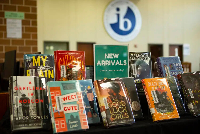 Books at Vandegrift High School's library on March 2, 2022. A federal judge said Thursday he will temporarily block a new state law that would require book vendors to rate the materials they sell to school libraries based on the presence of sex depictions or references.