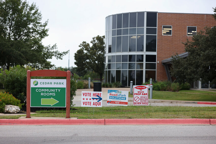 The early voting polling place at the Cedar Park Recreation Center, Oct. 24, 2023.