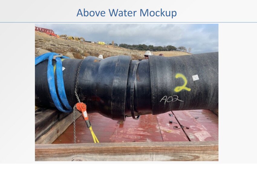 The Brushy Creek Regional Utility Authority (BCRUA) replacement pipeline is sitting near the shores of Lake Travis in anticipation of them replacing the BCRUA's current 36-inch raw water intake pipeline. The replacement project is slated to start Feb. 28 and may last up to six weeks.