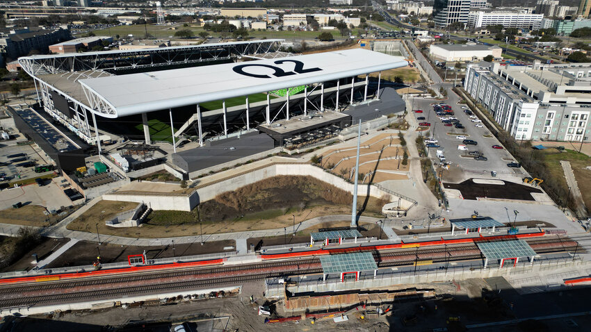 Construction on CapMetro&rsquo;s McKalla Station, just outside Austin FC&rsquo;s Q2 Stadium, is expected be completed in time for the transit authority to open the station for passenger service on February 24, 2024, the first day of the 2024 Major League Soccer season.