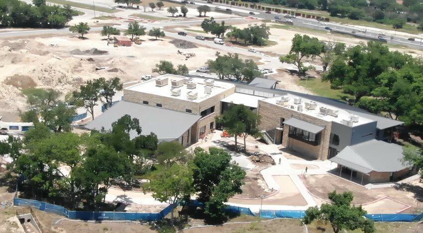 A City of Cedar Park video from August 2024 show an aerial view of the progress on the construction of the new Cedar Park Public Library in the Bell District, which is estimated to now be 95% completed with an opening date of Nov. 1, 2024.