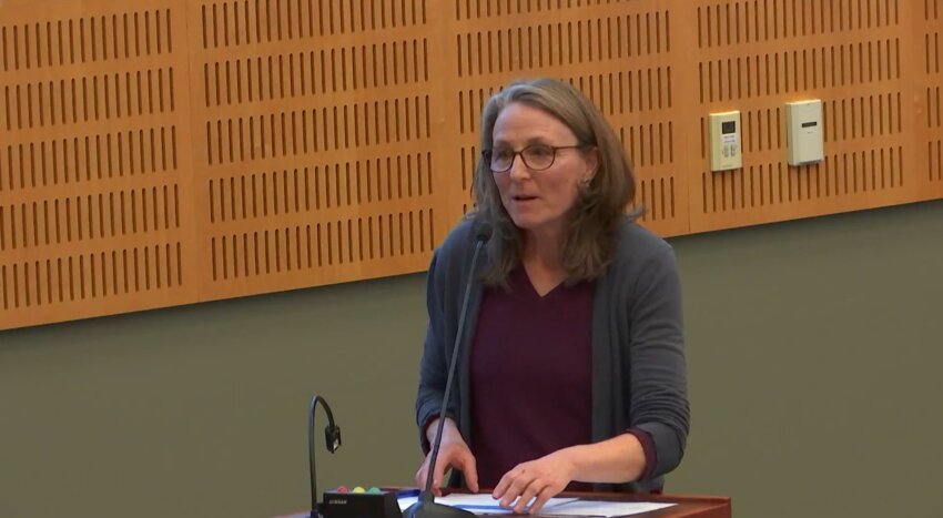 Cultural Access Program Manager Marygrace Goddu updated the Olympia City Council on the recently-concluded work of the ad hoc committee on Tuesday, April 18, 2023.