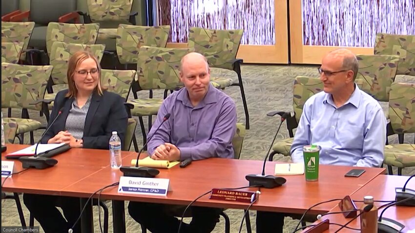 CP&D Senior Planner David Ginther (center) gave the city council an update on the Capitol Mall Triangle Subarea Plan on Tuesday's June 13, 2023 meeting.