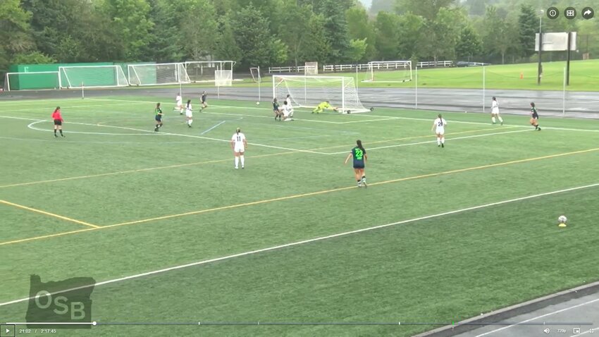 First big chance for Oly Town in the game came eight minutes after kickoff, just hitting the post.