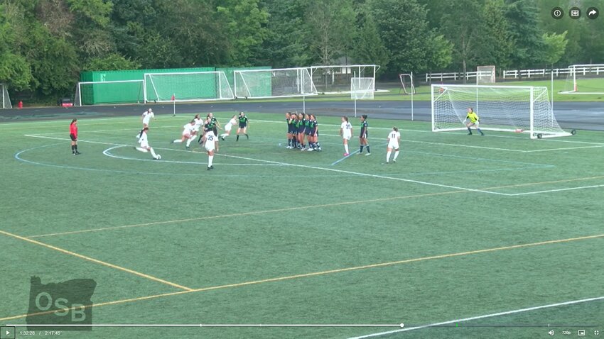 Cally Tagai hits the free kick that the Artesians conceded
