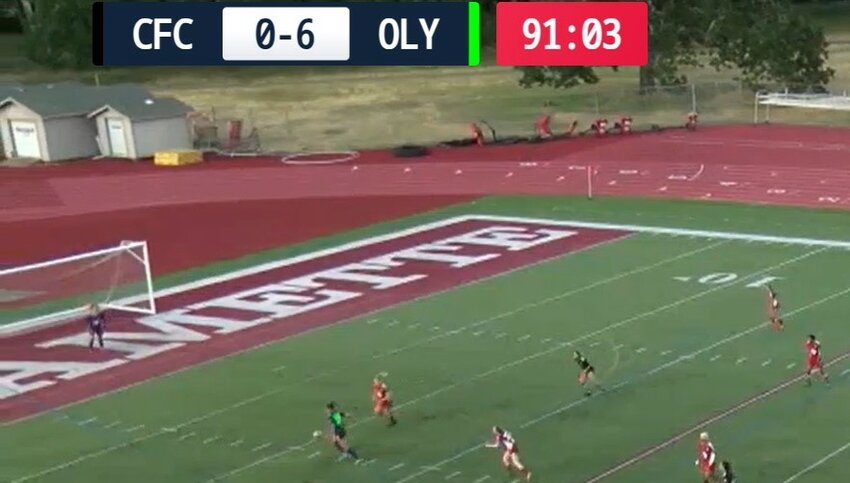 Nicole Icen ices the match with Oly Town’s seventh goal in the match.