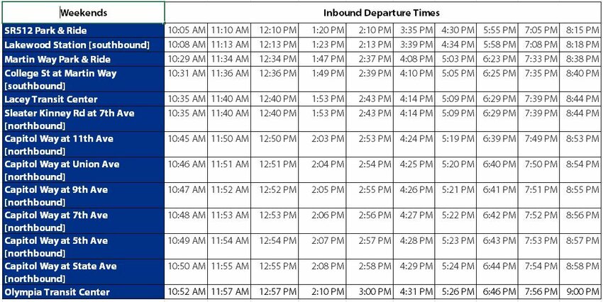 Inbound service to return to Thurston County from the JBLM Airshow.
