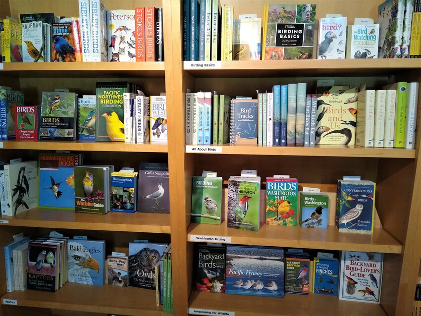 Wall of Bird Books, Nisqually Visitors Center