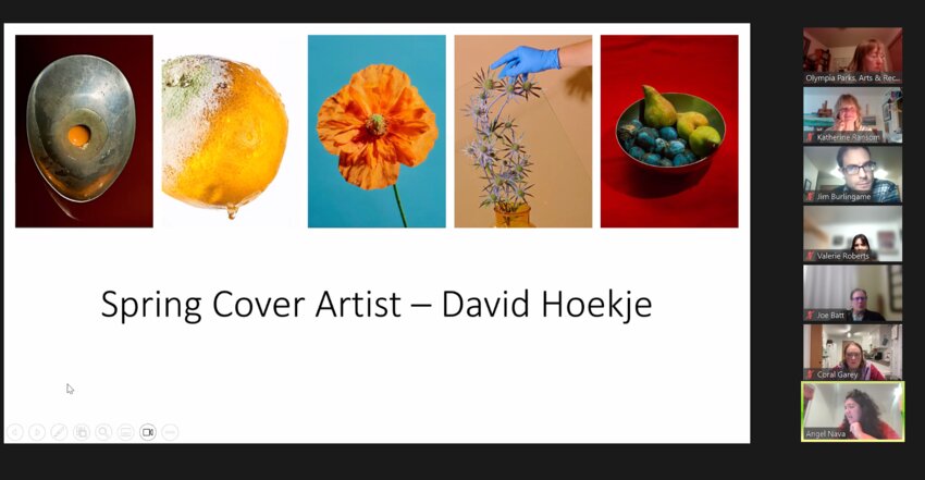 The Arts Commission selected David Hoekje to do the cover art for spring.