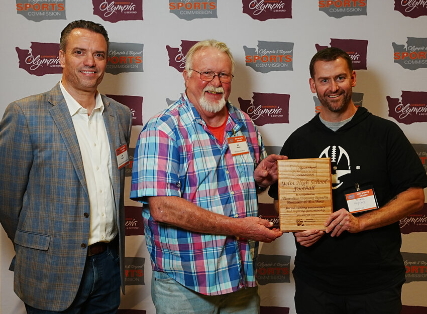 Sports Moment of the Year – Jeff Bowe, Olympia & Beyond Sports Commission (Left) with Bill Hauss (Center) and Thomas Hoghaug (Right)