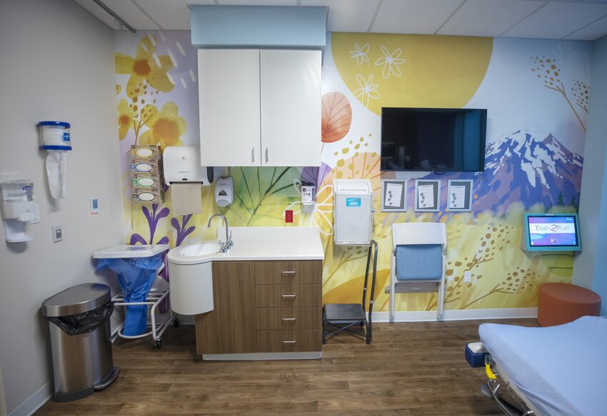 Part of the welcoming pediatric room at the new ER. Image from the ribbon-cutting event for the new MultiCare Emergency Hospital in Lacey, Washington, taken on Tuesday, Dec. 5, 2023.