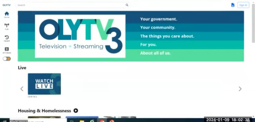 A screenshot of Olympia's community channel