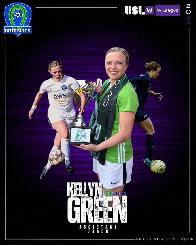 Former Oly Town FC co-captain Kellyn Green is now the latest Oly Town FC USL W assistant coach.
