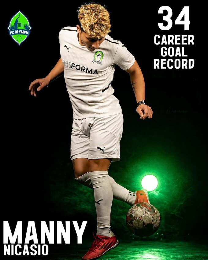 Manny Nicasio is this season's top scorer for FC Olympia with 13 goals, adding to his grand total of 34 career arena goals, the most in club history.