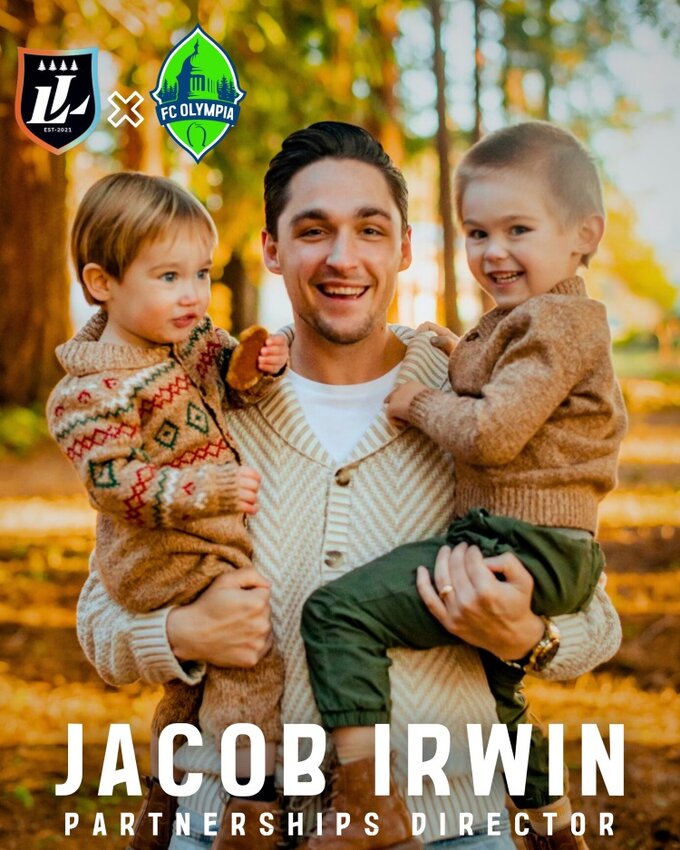 Lacey Lights FC’s Jacob Irwin is now FC Olympia’s Director for Partnerships.