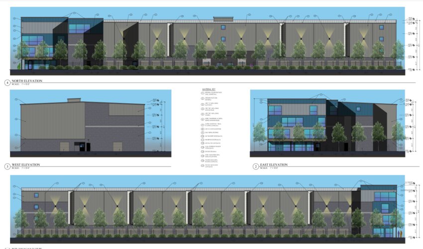 The proposed design of the 4-story storage facility, according to documents shared during the public hearing.