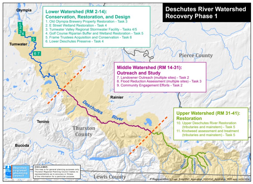 The Deschutes River Watershed Restoration project covers 11 projects along the entire length of the river.