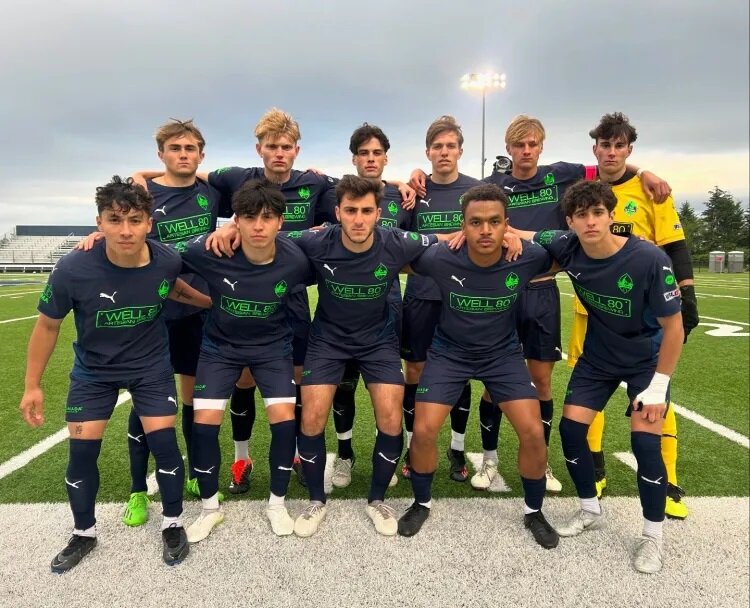 Starting XI of FC Olympia’s first USL2 match of 2024 at Tacoma.