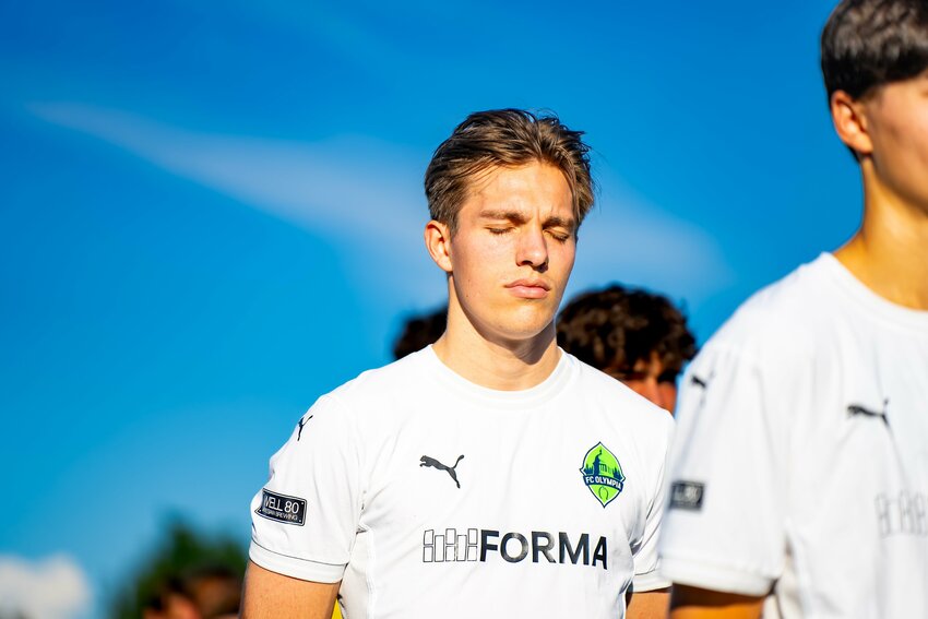 Seattle University forward Lennard Fock is currently the top scorer for FC Olympia in this USL2 season.