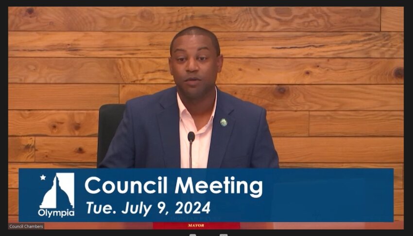 Olympia Mayor Dontae Payne addresses the concerns of community members, saying there is a need for a balance between compassion and accountability in addressing homelessness and RV parking issues.