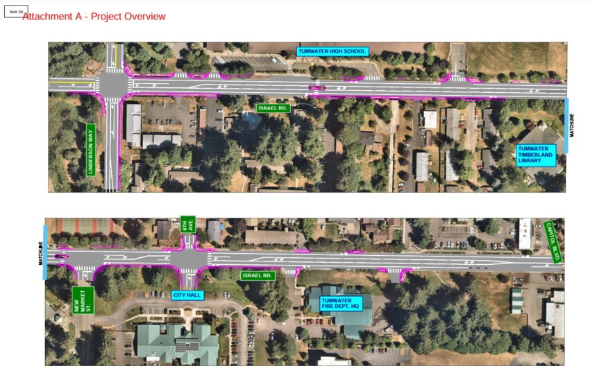 According to a meeting packet, the improvements on Israel Road start on Linderson Way and extend towards Capitol Boulevard.