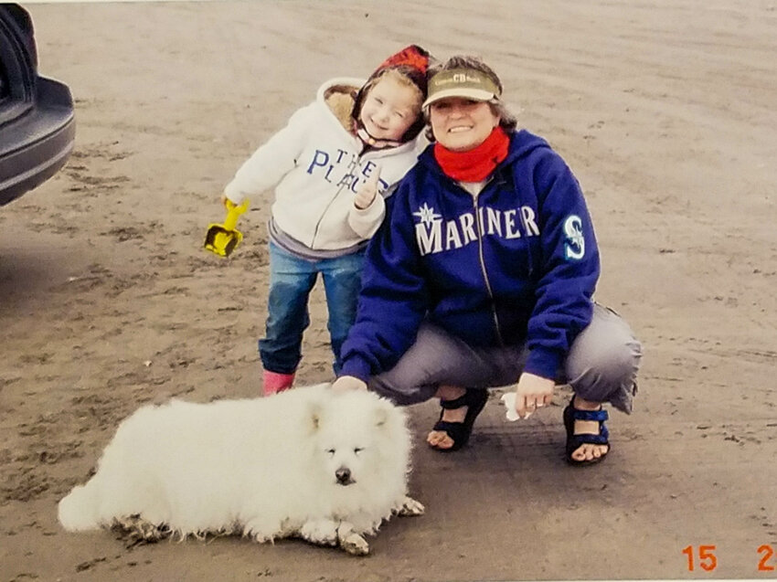 Trish and Lee with Toshiro at the beach.