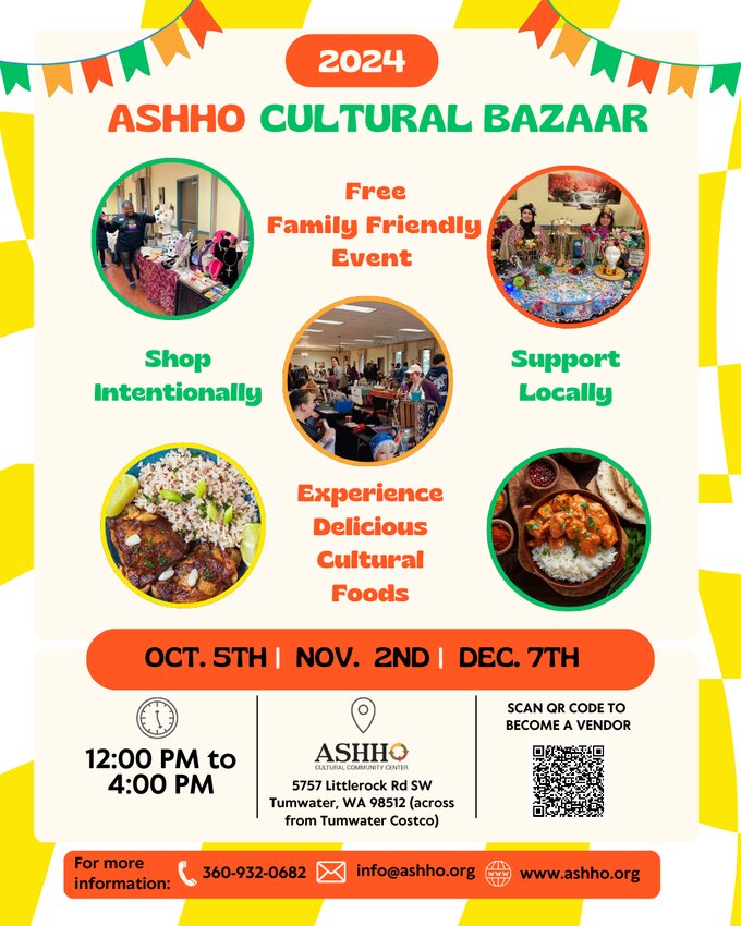 ASHHO has three remaining Cultural Bazaars on October 5, November 2, and December 7 from 12 to 4 p.m.