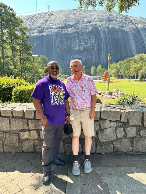 Joe & Jarvis in front of Stone Mountain.