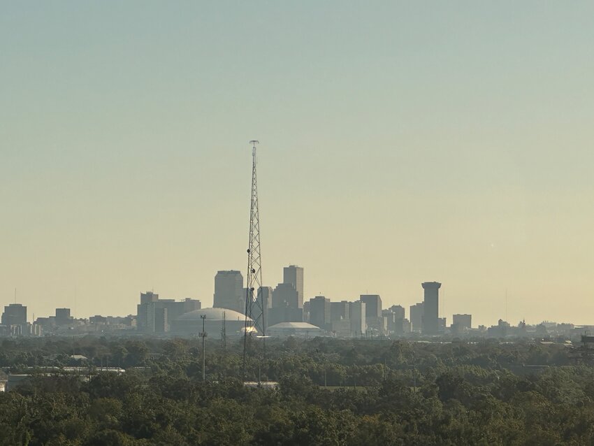 A morning departure from New Orleans gave us this hazy view out our coach window.