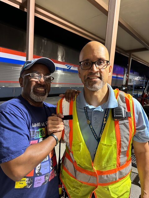 We befriended this Amtrak station agent.