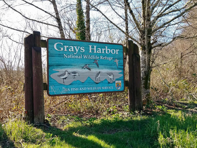 The Grays Harbor National Wildlife Refuge sign, as seen in this undated photo.