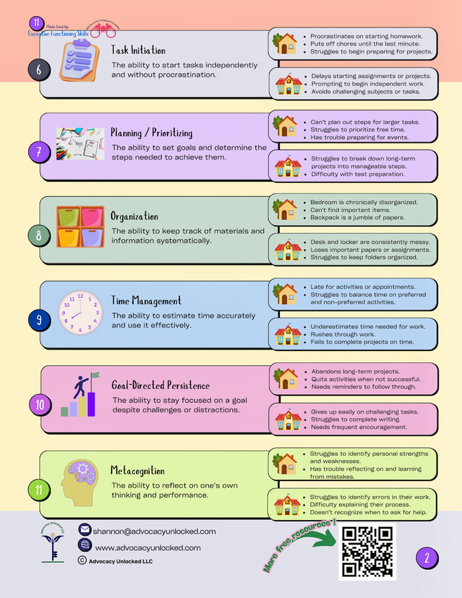 Executive functioning skills.