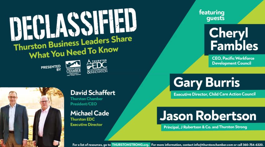 Thurston County business leaders spoke about child care and working families in the area at this week's Declassified meeting, a virtual meeting between business professionals in the area.