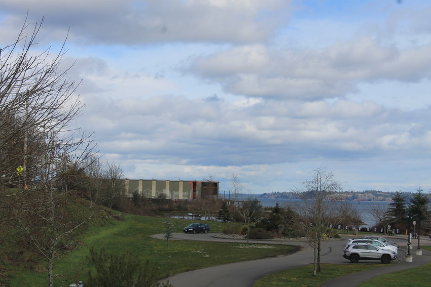 This is a north-facing view of the property on which a developer is proposing to construct five mixed-use buildings and parking. The location is on West Bay Drive in west Olympia.