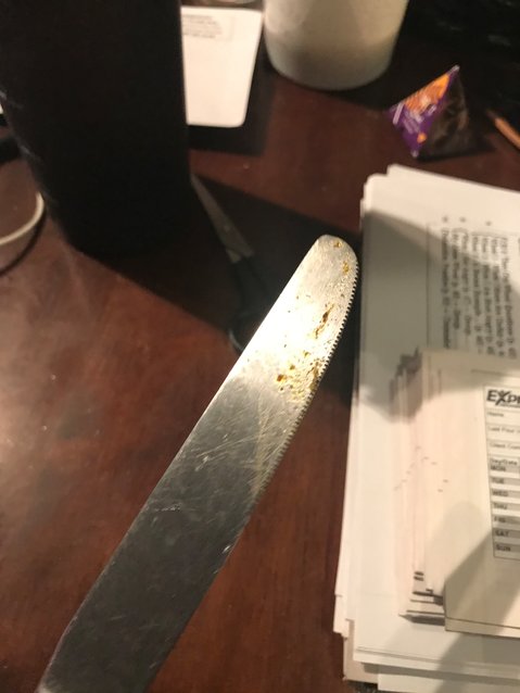 This is the butter knife that Delfino Medina allegedly used during his attack on his girlfriend at their apartment on May 15, 2021.