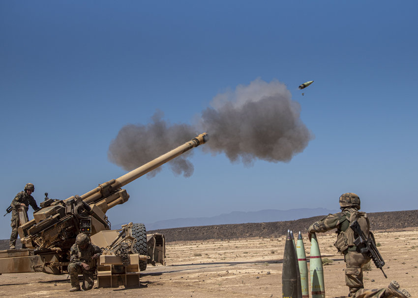 This image shows United States artillery technology that might or might not be the same as that being used in training at Joint Base Lewis McChord on July 22, 2021. The image is from Feb. 22, 2021 in a joint U.S.-French artillery training event in Djibouti.
