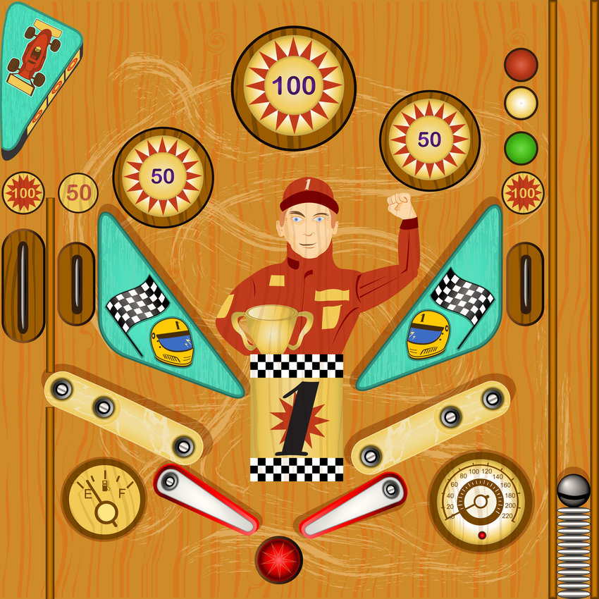 Imagine a steel pinball banging into obstacles.