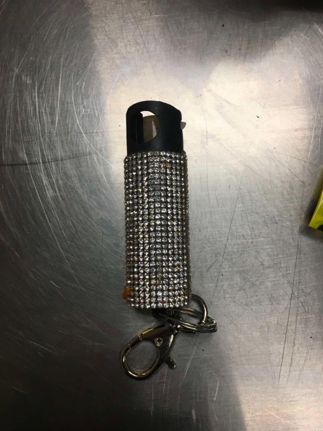 This is the bottle of pepper spray police say Mariah Anna Marie Clevenger used against a retail employee on Dec. 7, 2021.