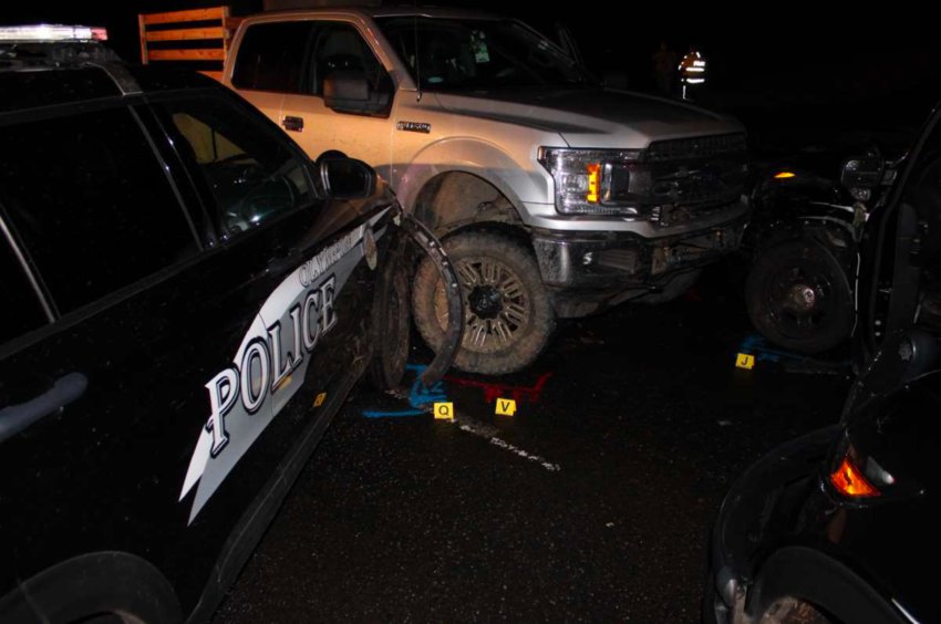 Andrew Dwyte McCann's truck collided with two polices vehicles on Nov. 25, 2021, ending a high-speed chase.